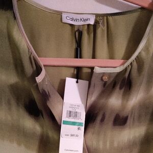 Calvin Klein Olive and Black Blouse